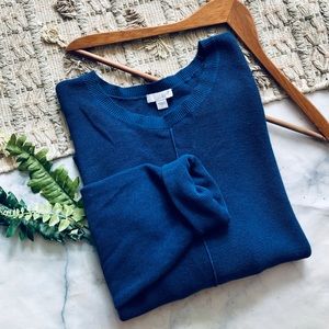 J. Jill Blue Silk Blend Sweater (L)
